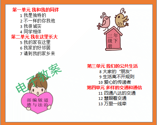 部编人教版小学三年级下册道德与法制同步教案