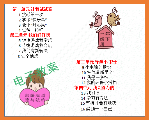 部编人教版小学二年级下册道德与法治同步教案