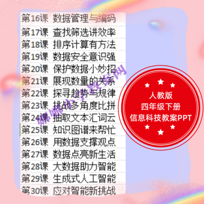 人教版小学四年级下册信息科技教案PPT