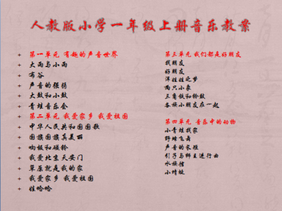 人教版小学一年级上册音乐教案
