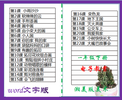 湘美版小学一年级下册综合实践活动同步教案