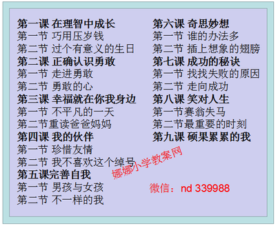 京教版小学四年级下册心理健康教育教案（适合北京教育出版社教材）